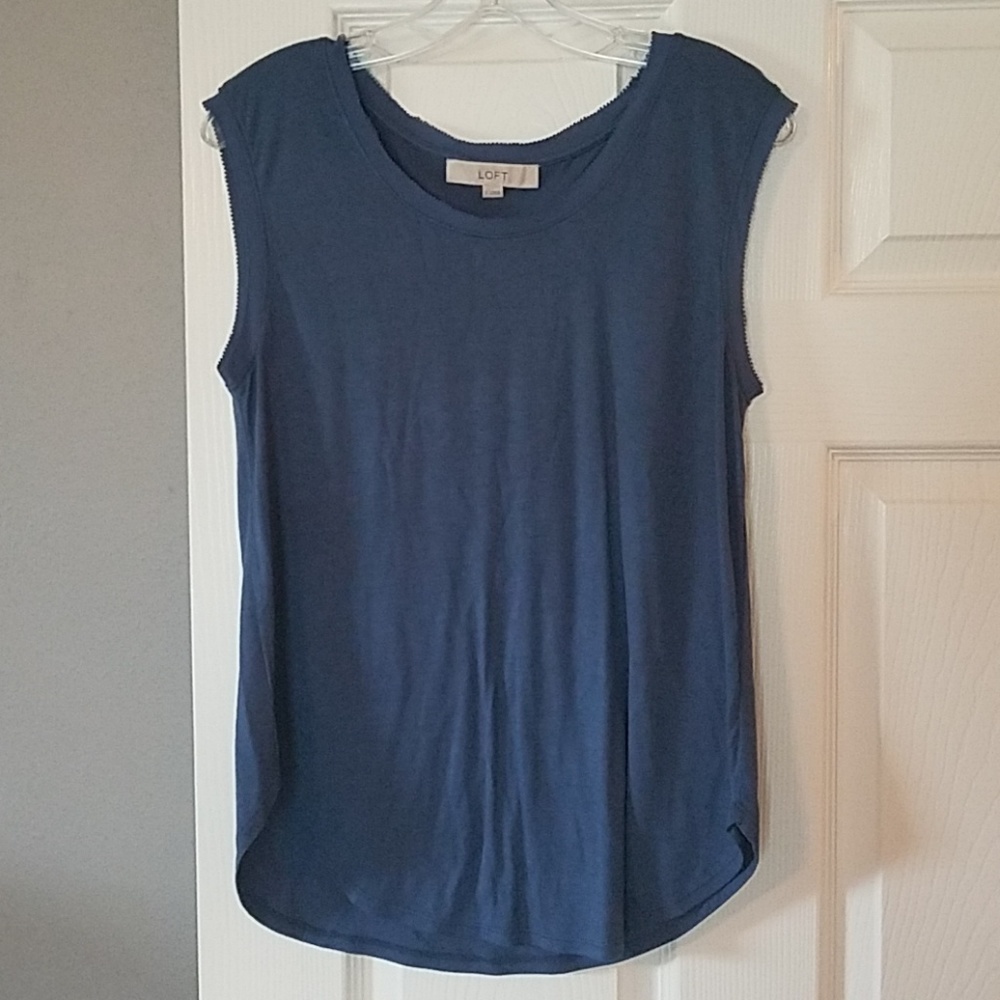 Blue Slightly Cap Sleeve Top
